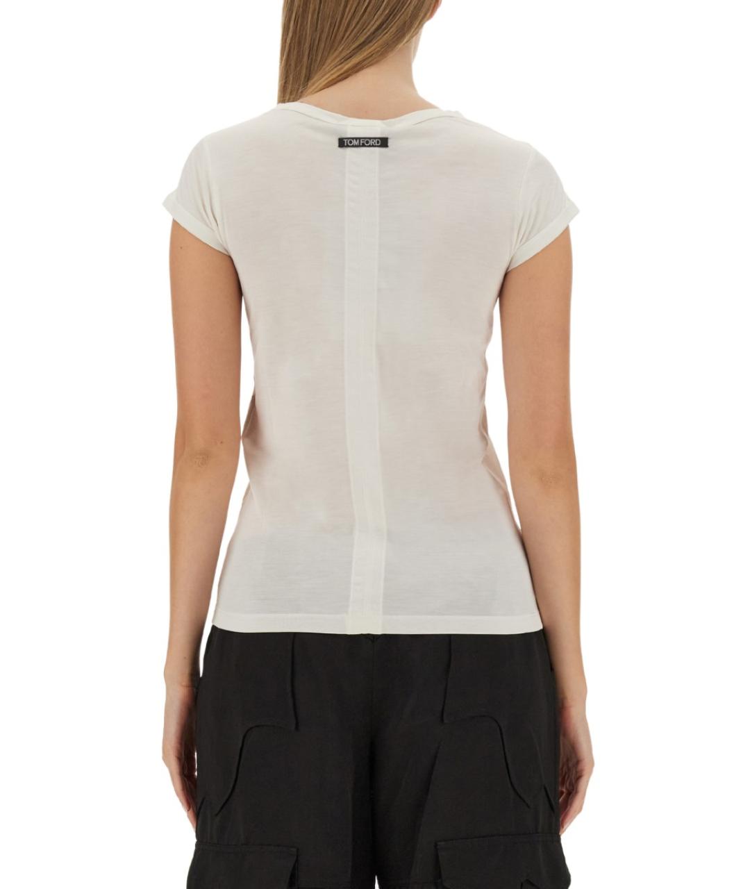 TOM FORD Белая шелковая футболка, фото 4