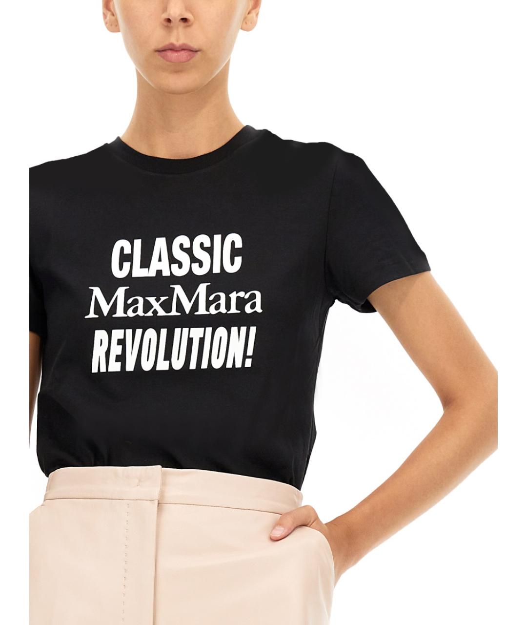 MAX MARA Черная хлопковая футболка, фото 5