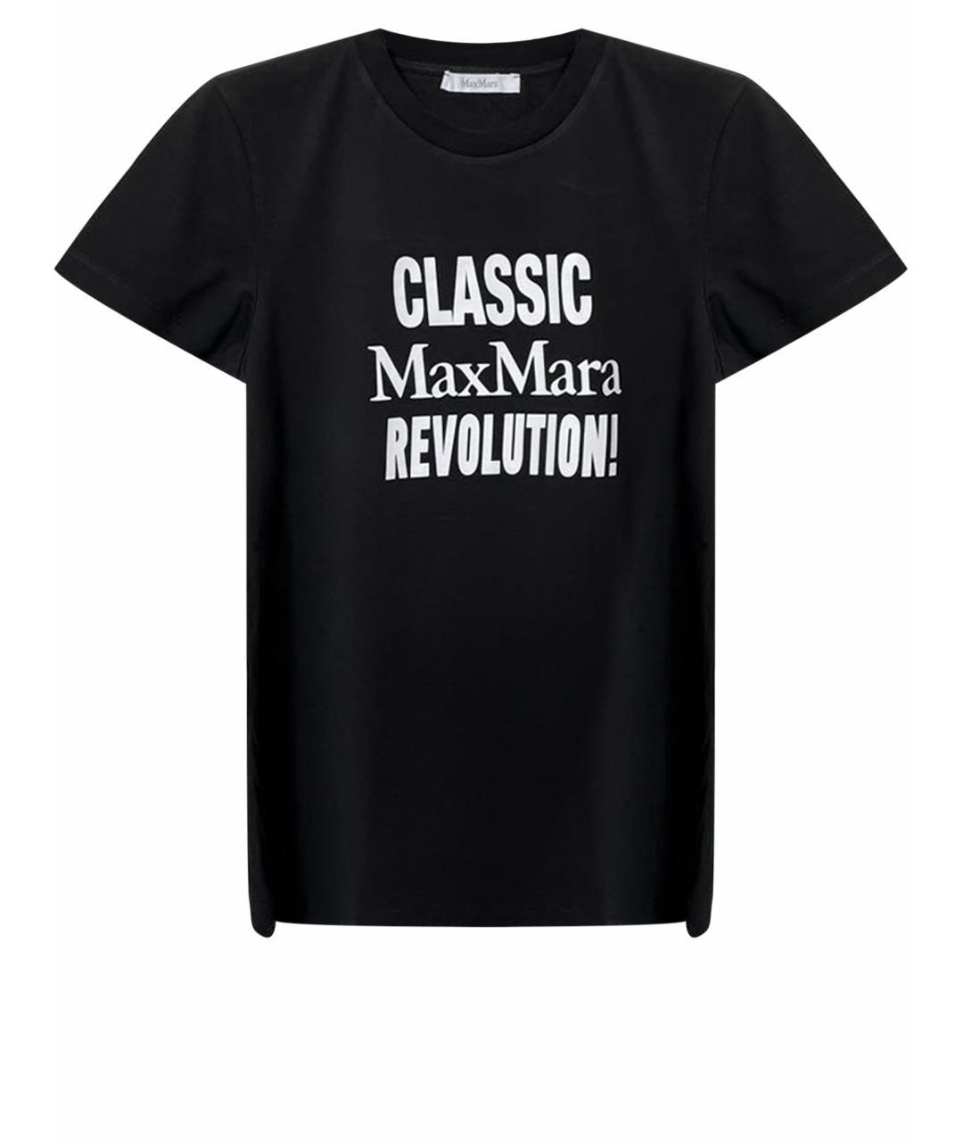 MAX MARA Черная хлопковая футболка, фото 1