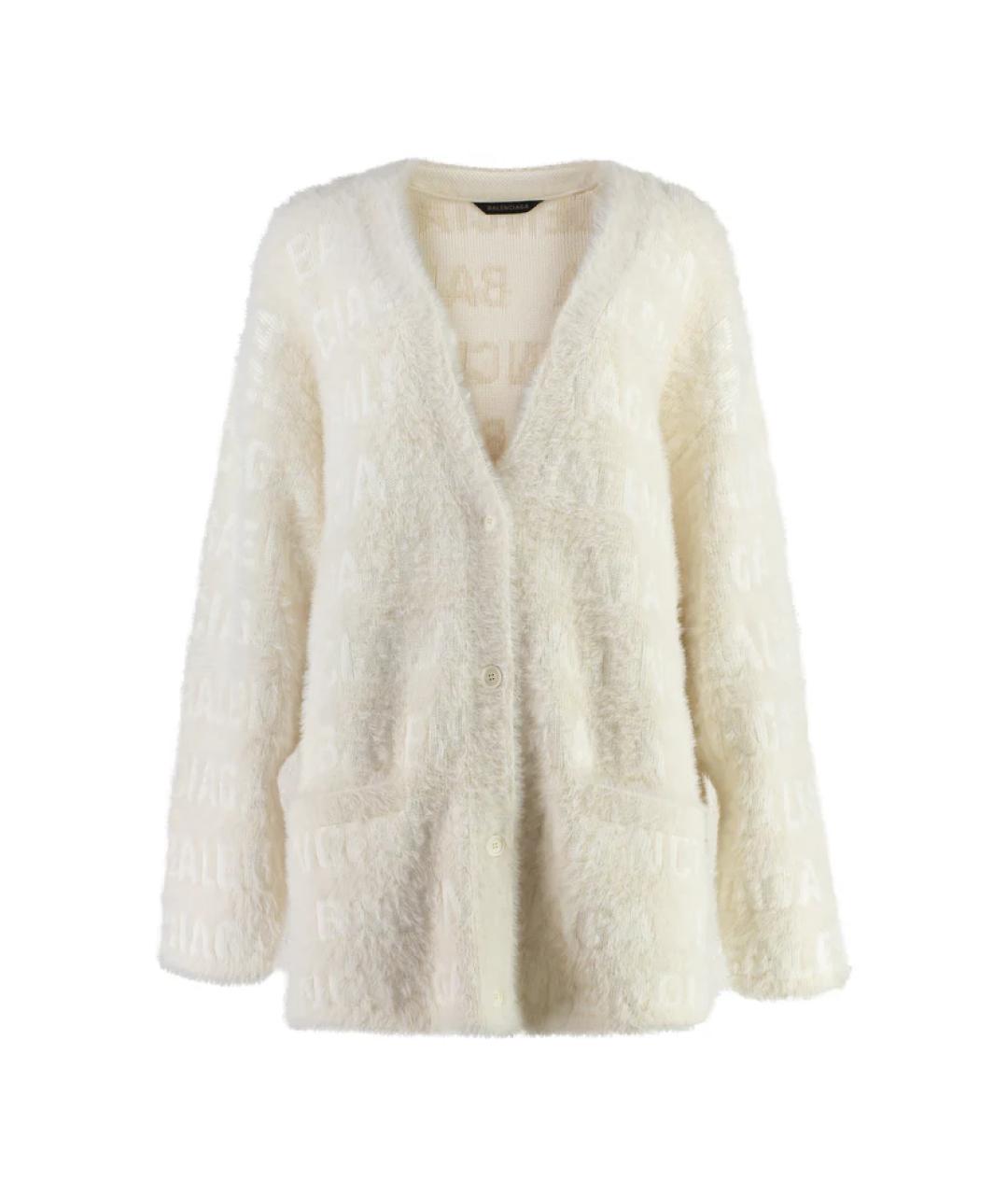 BALENCIAGA Белый шерстяной кардиган, фото 1