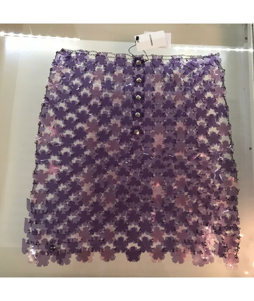 PACO RABANNE Фиолетовая юбка мини, фото 9