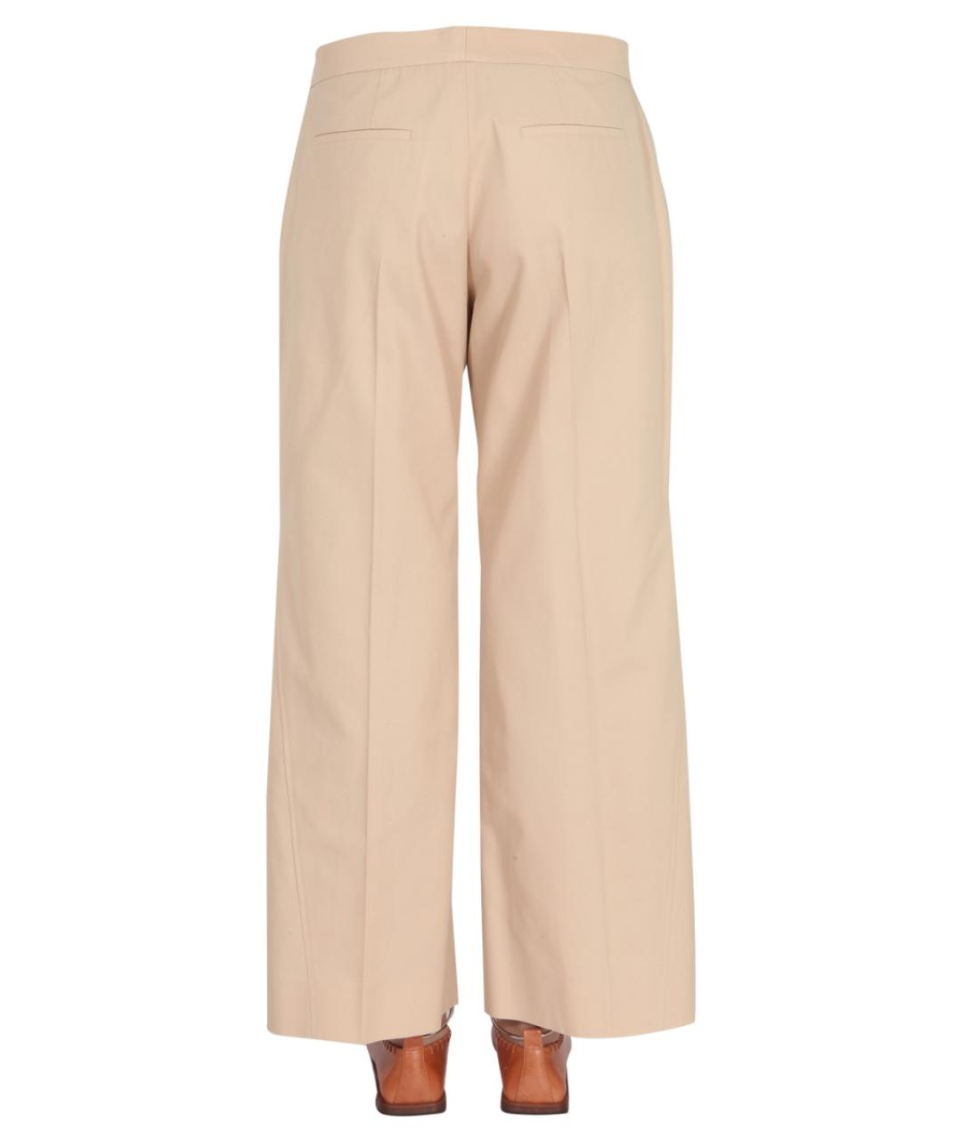 JIL SANDER Бежевые хлопковые прямые брюки, фото 4