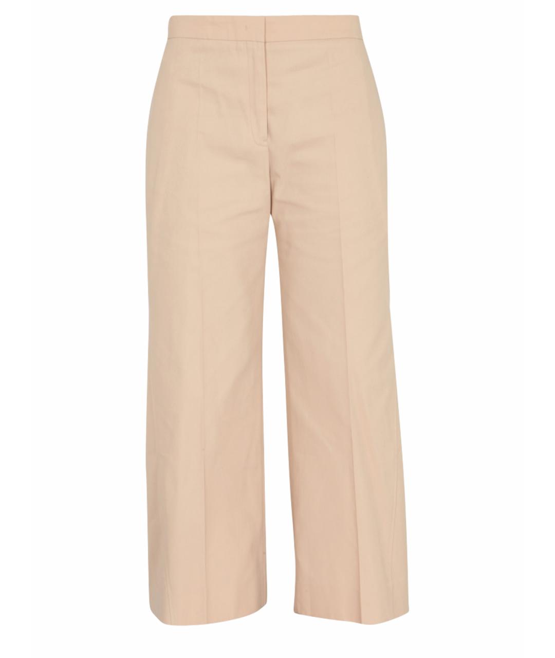 JIL SANDER Бежевые хлопковые прямые брюки, фото 1