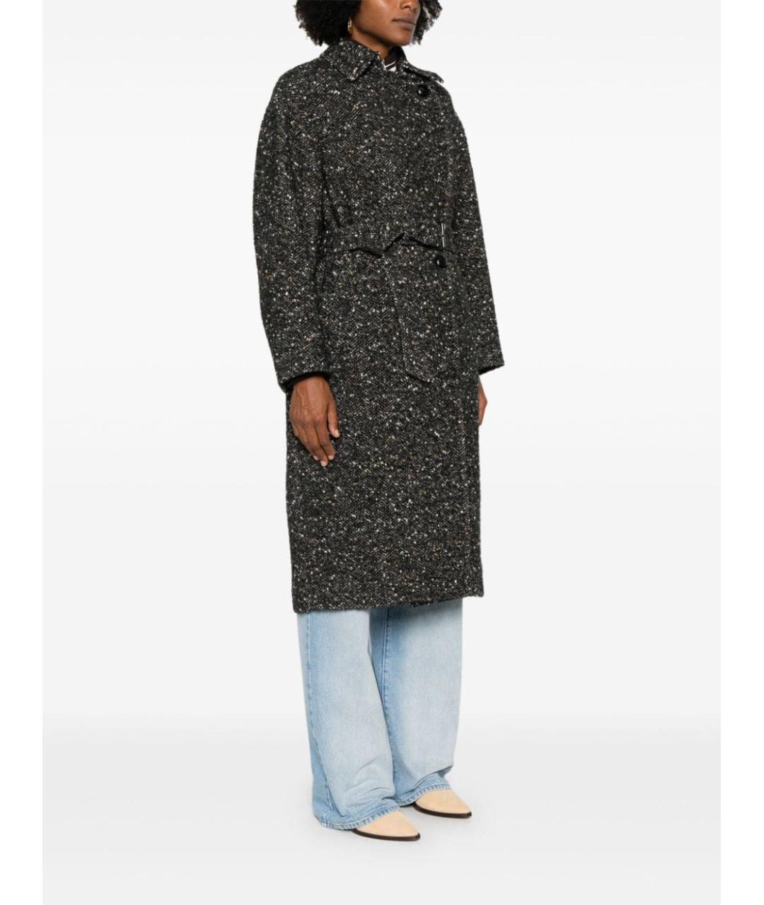 ISABEL MARANT Черное шерстяное пальто, фото 3