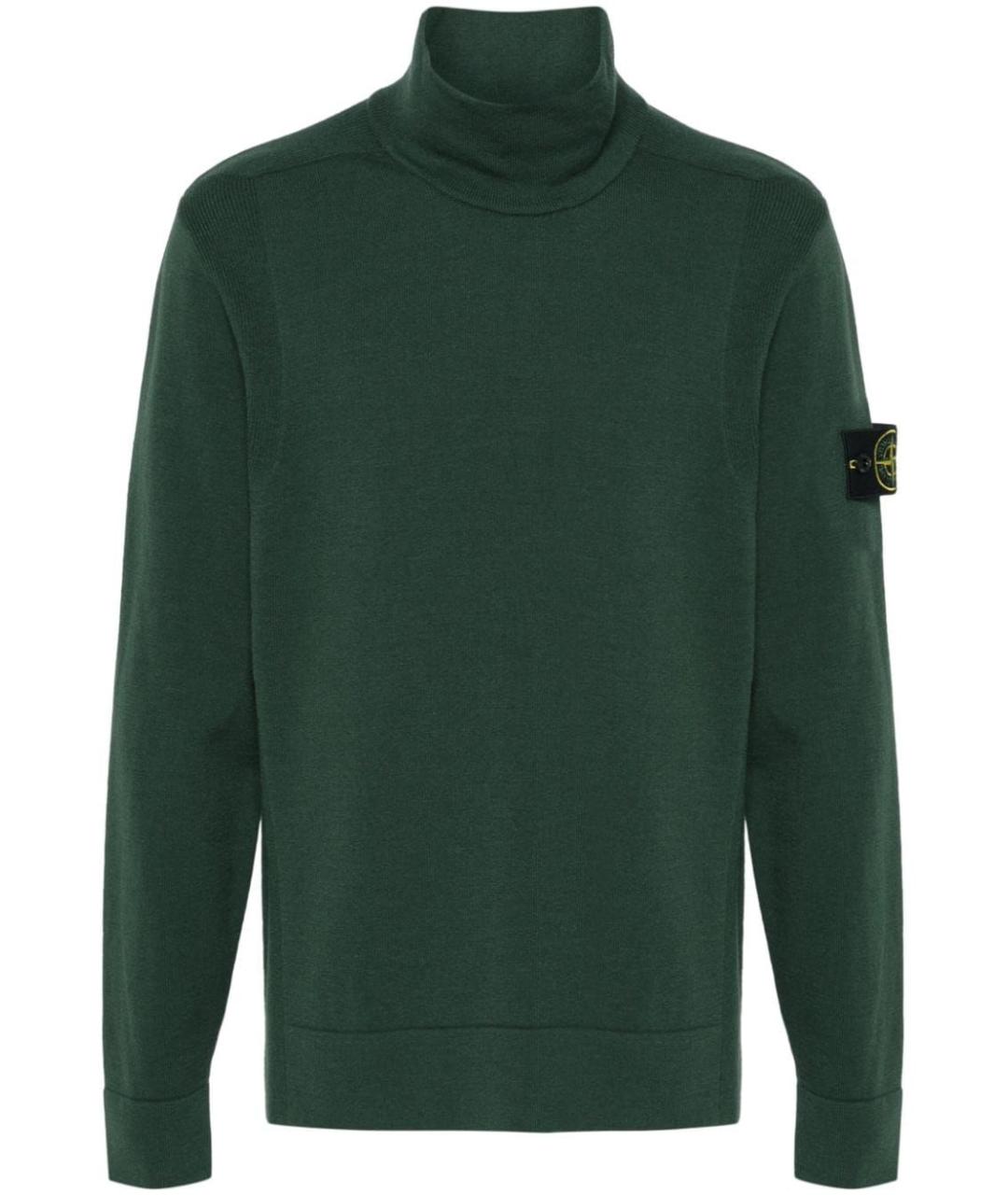 STONE ISLAND Зеленый шерстяной джемпер / свитер, фото 1