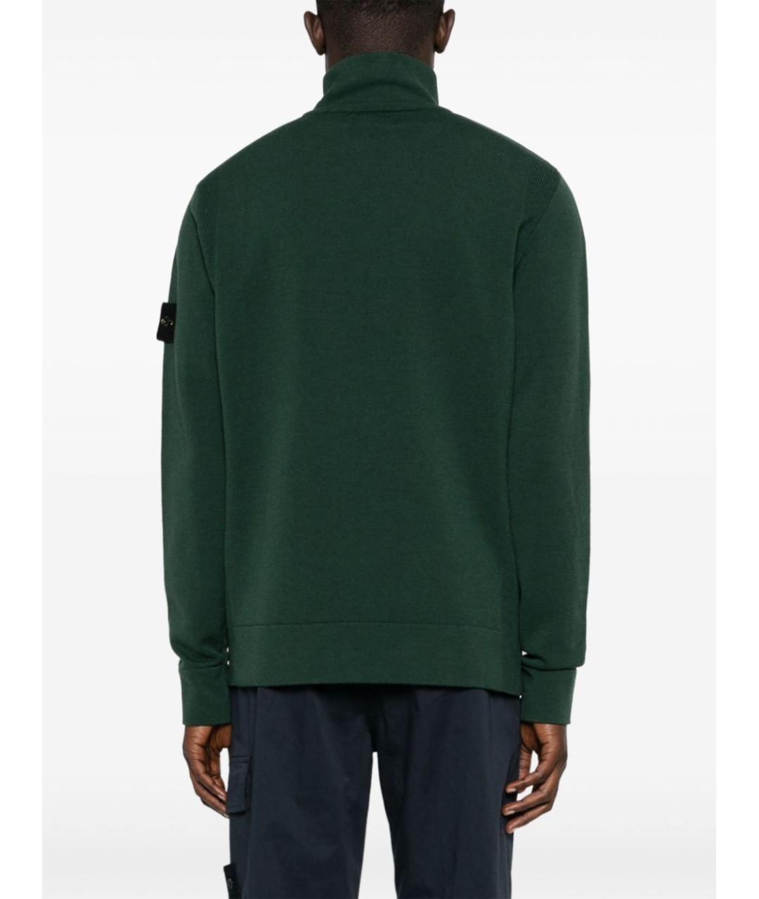 STONE ISLAND Зеленый шерстяной джемпер / свитер, фото 4