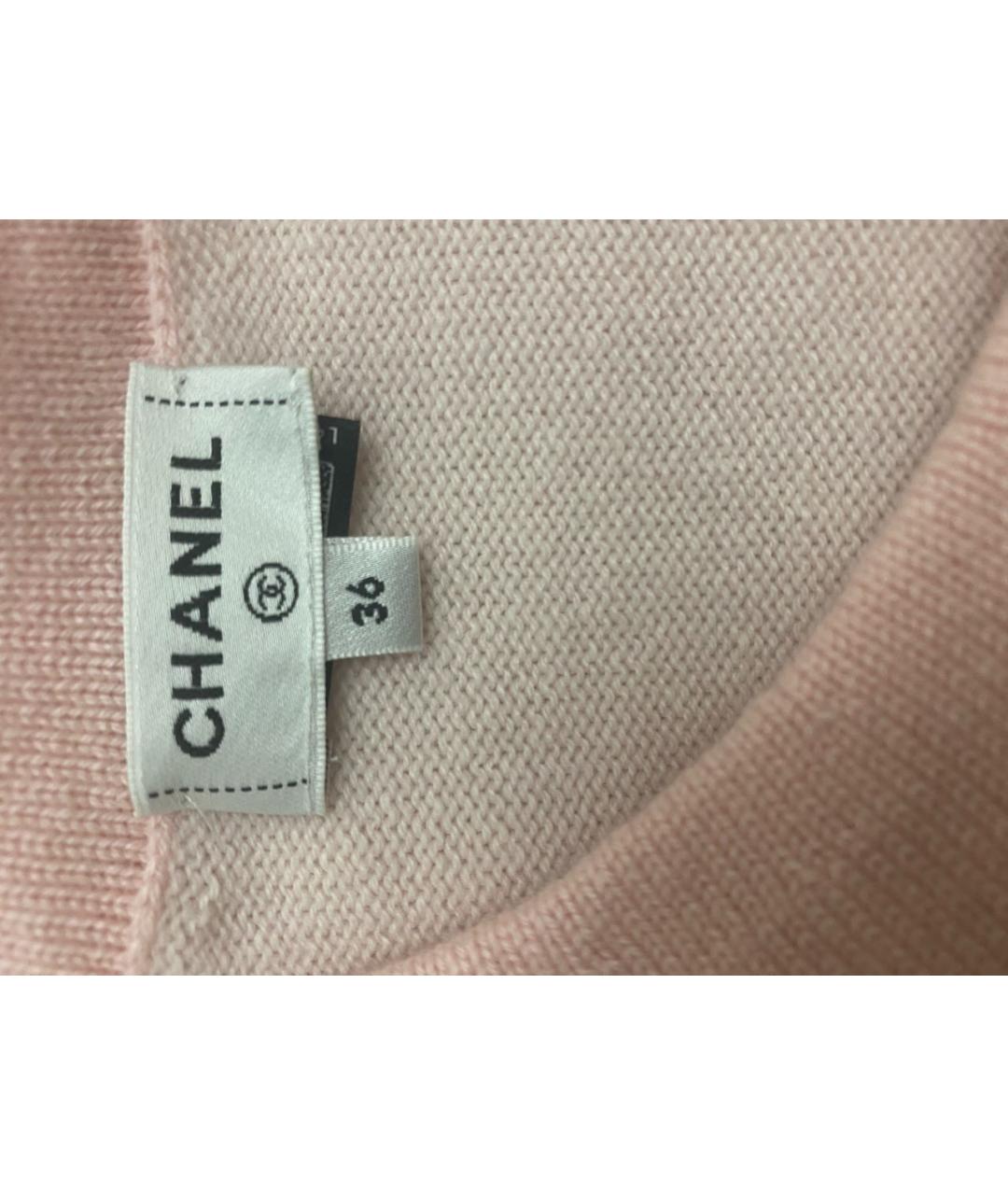 CHANEL Розовый кашемировый джемпер / свитер, фото 4