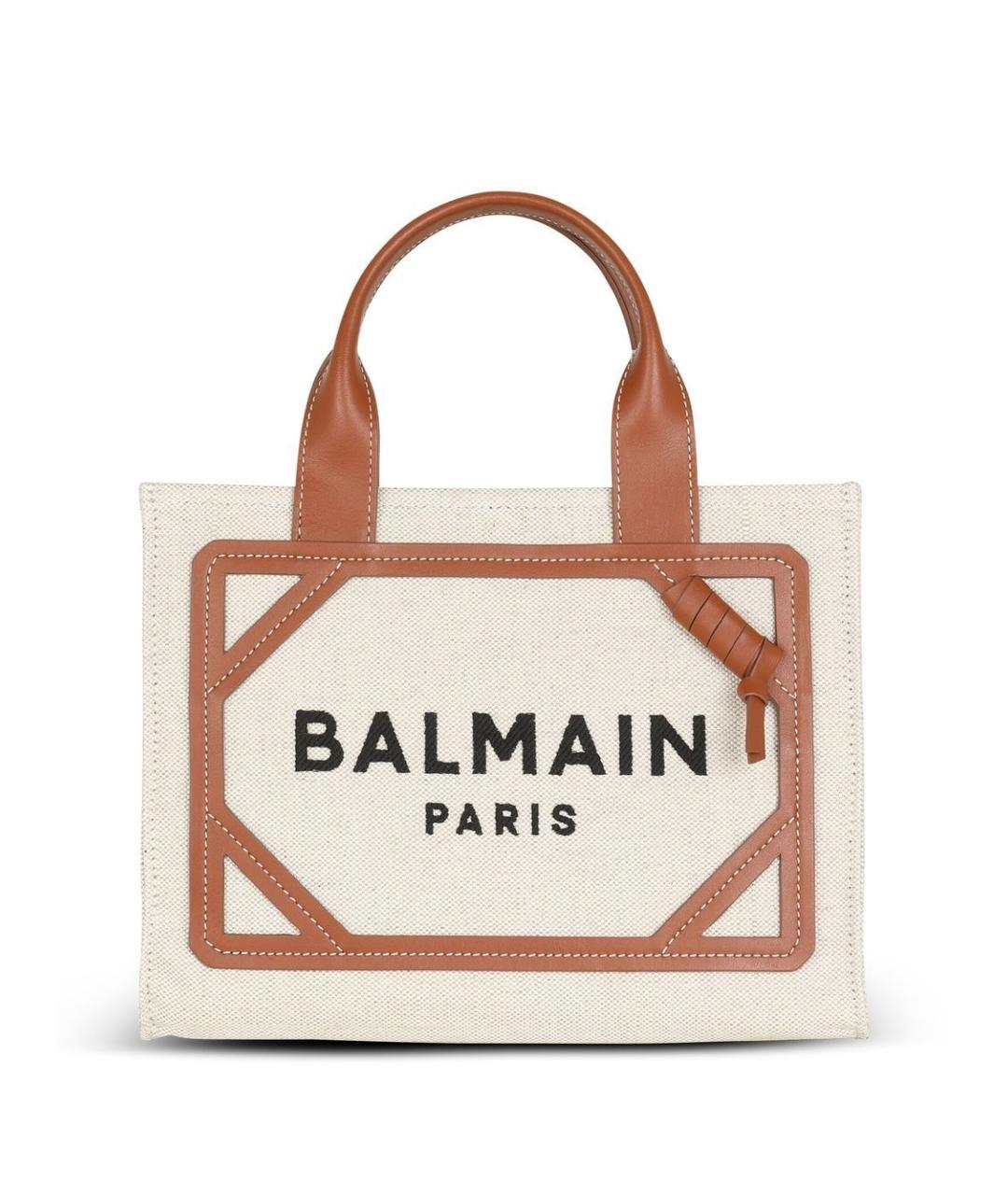BALMAIN Коричневая кожаная сумка тоут, фото 1