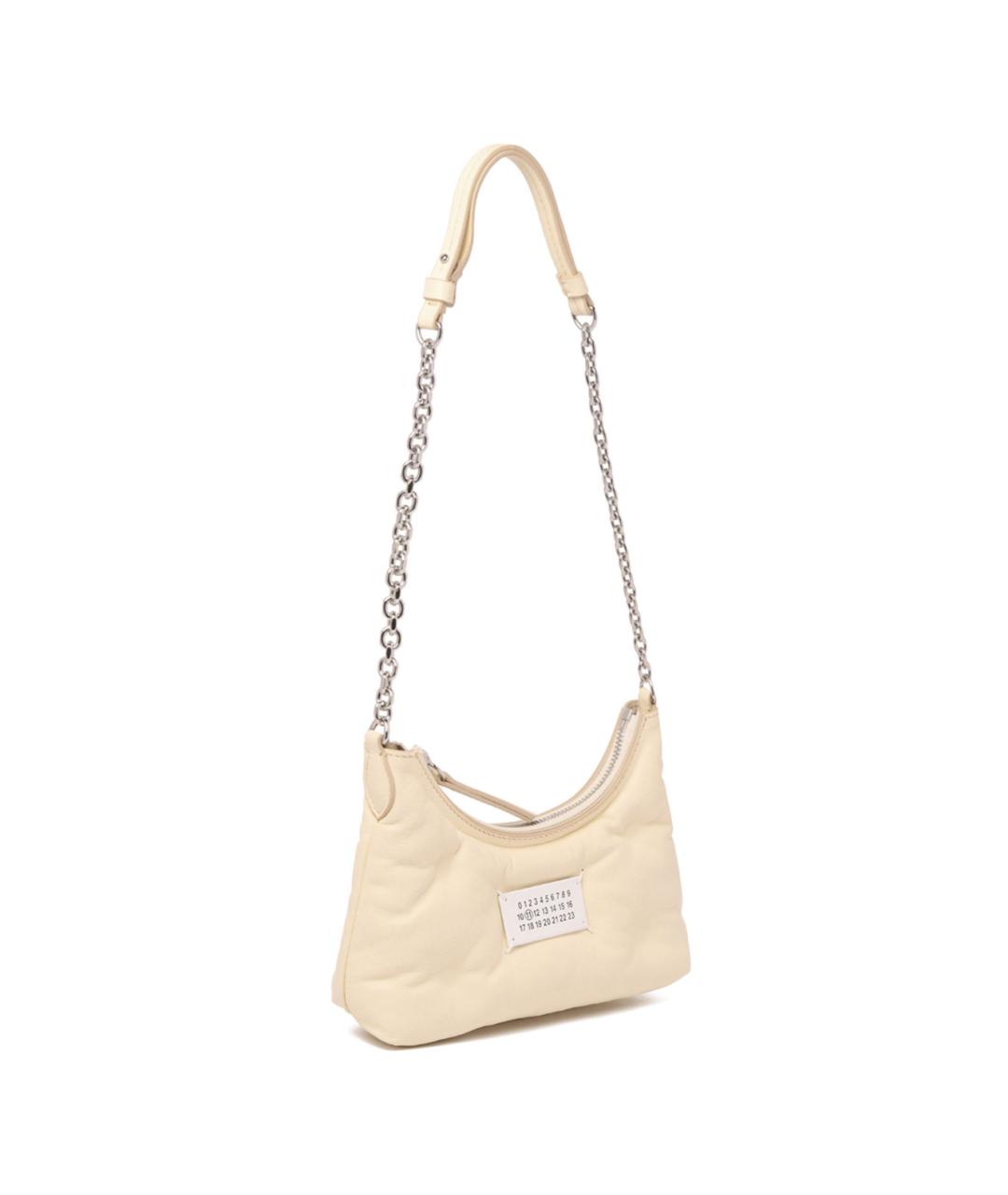 MAISON MARGIELA Бежевая кожаная сумка через плечо, фото 3