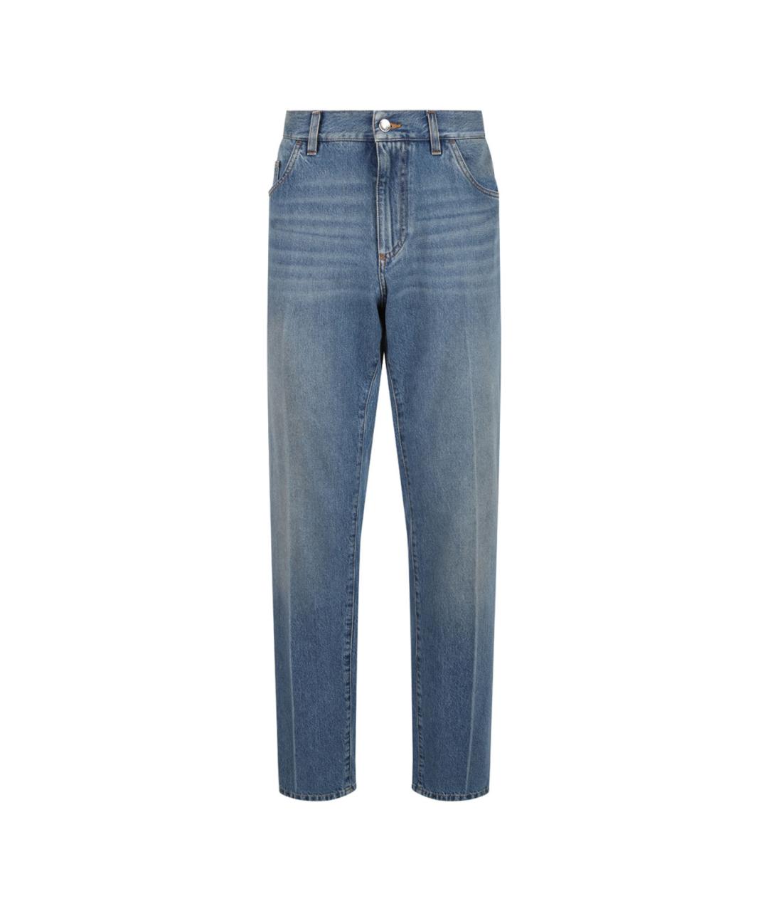 DOLCE&GABBANA Синие хлопковые повседневные брюки, фото 1