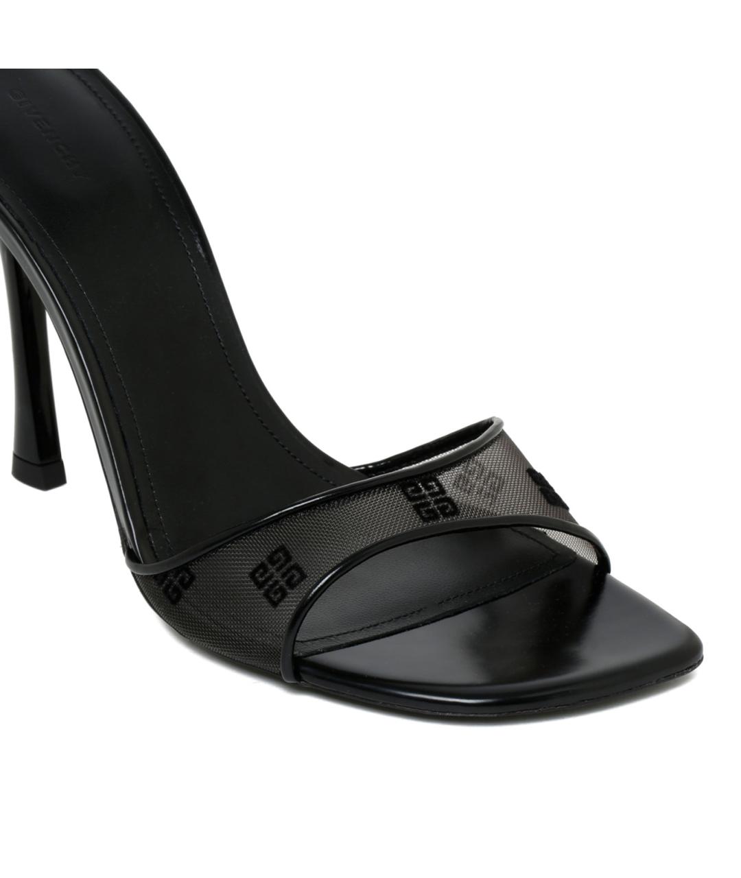 GIVENCHY Черные кожаные босоножки, фото 4