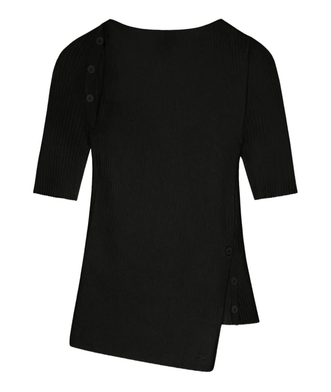 COURREGES Черная полиэстеровая футболка, фото 1