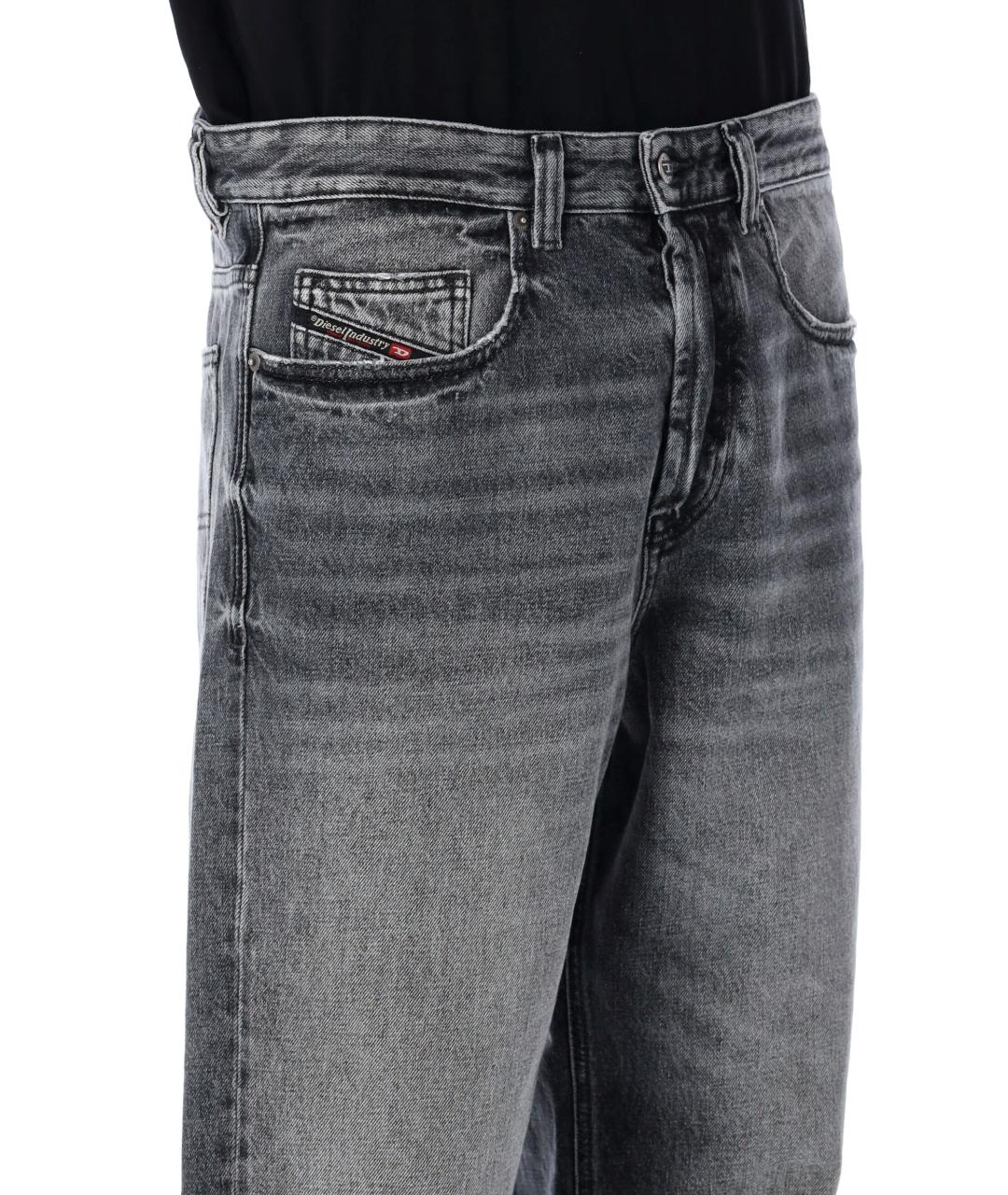 DIESEL Серые хлопковые прямые джинсы, фото 4