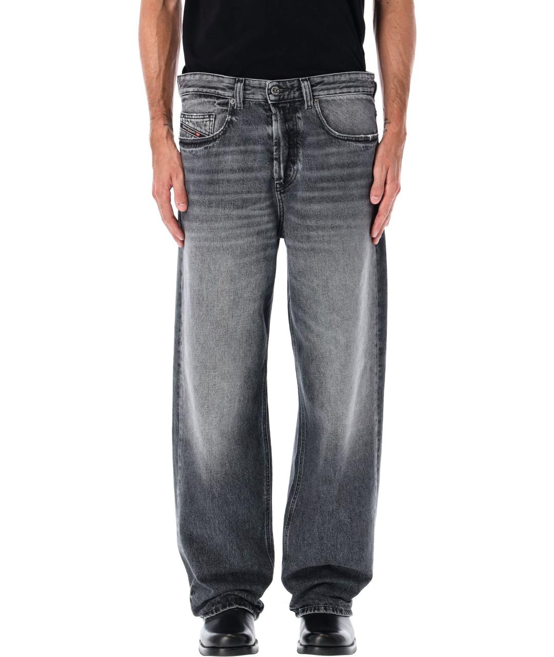 DIESEL Серые хлопковые прямые джинсы, фото 2