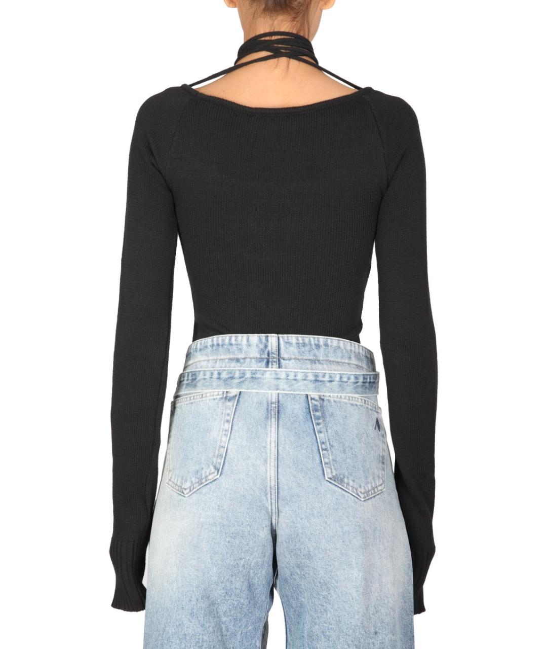 THE ATTICO Черный хлопковый джемпер / свитер, фото 4