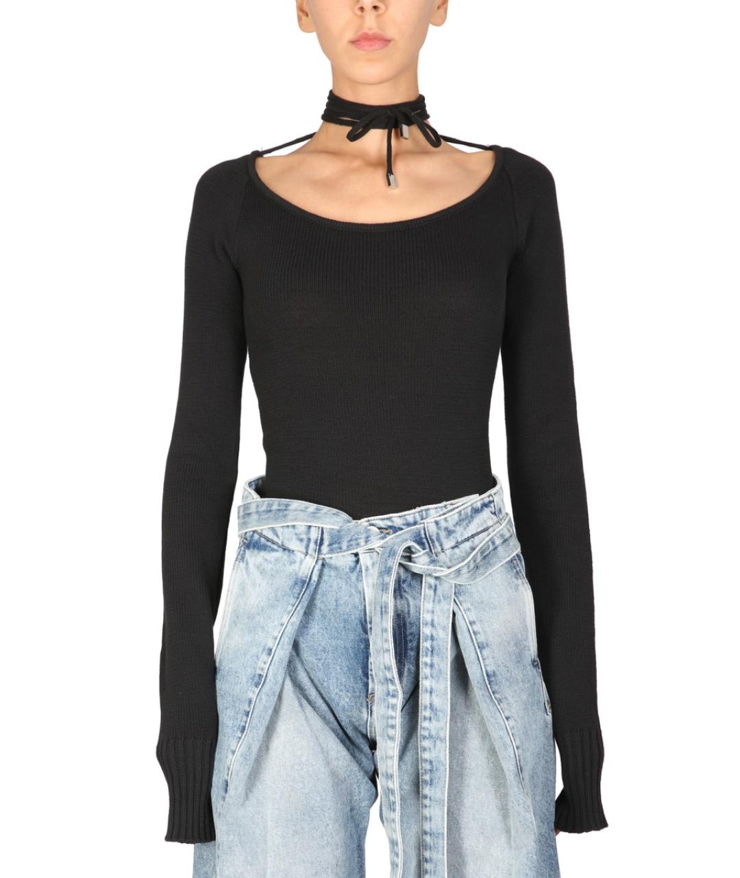 THE ATTICO Черный хлопковый джемпер / свитер, фото 2