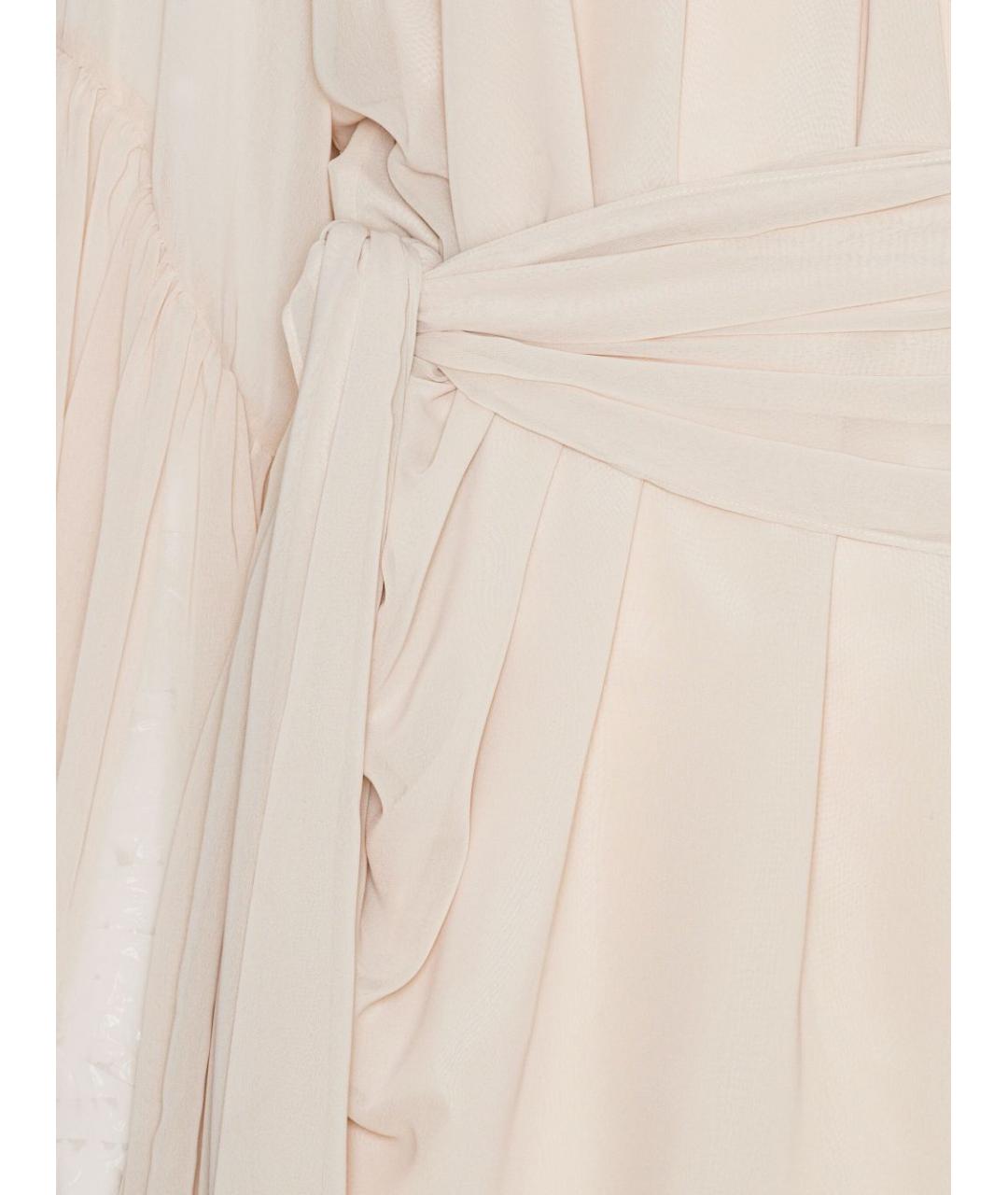 ROTATE Бежевое шифоновое вечернее платье, фото 5