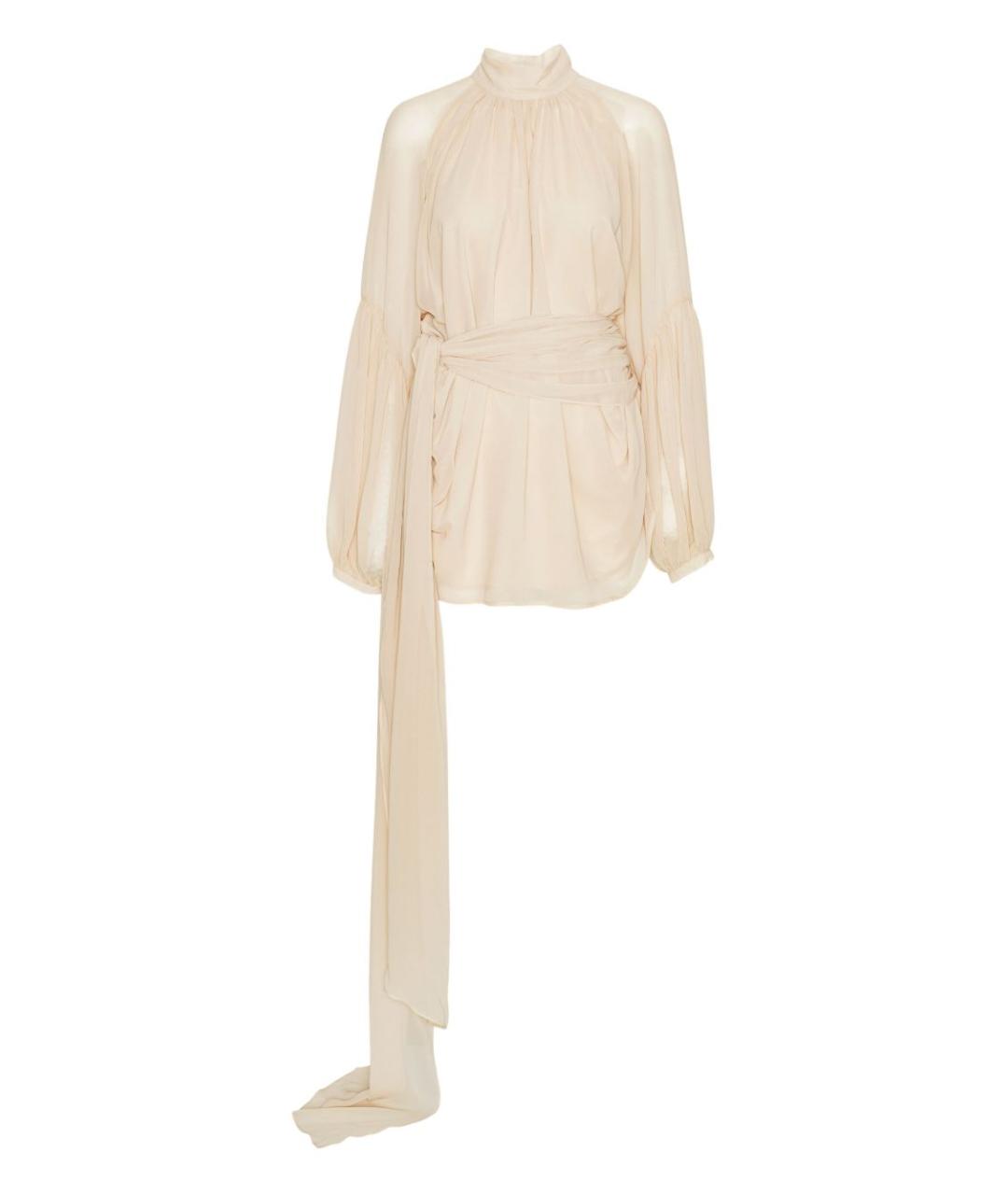 ROTATE Бежевое шифоновое вечернее платье, фото 1