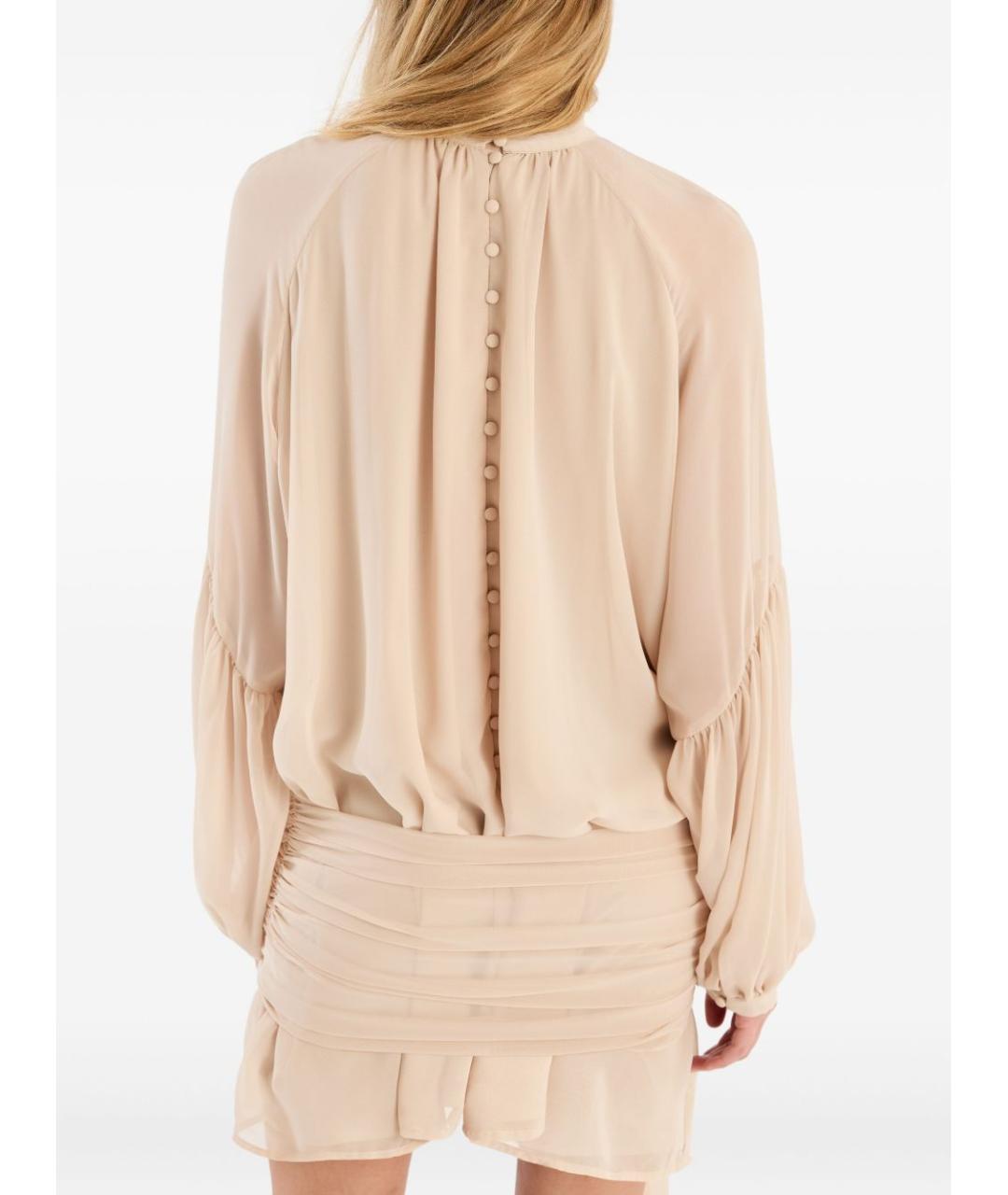 ROTATE Бежевое шифоновое вечернее платье, фото 4