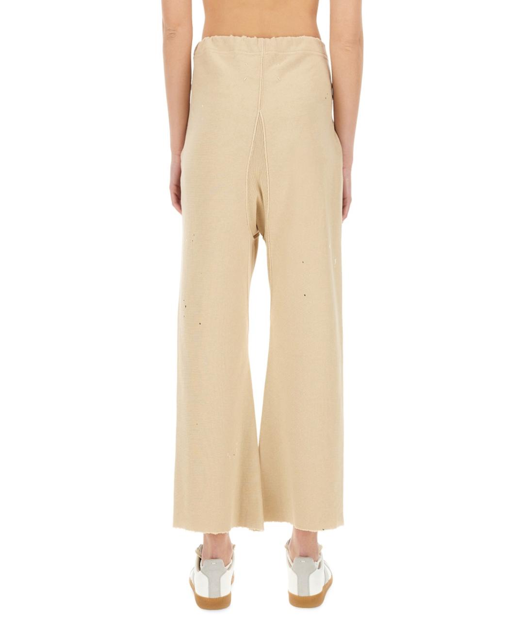 MAISON MARGIELA Бежевые хлопковые прямые брюки, фото 3