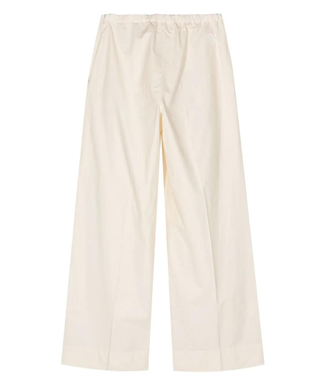 MONCLER Бежевые хлопковые прямые брюки, фото 2