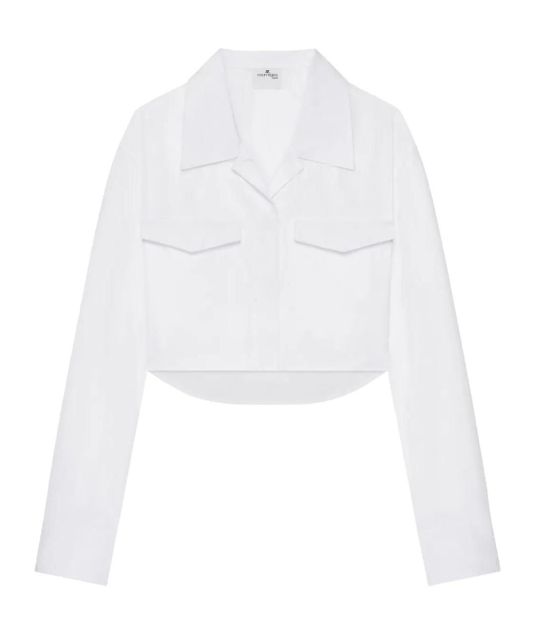 COURREGES Белая хлопковая рубашка, фото 1