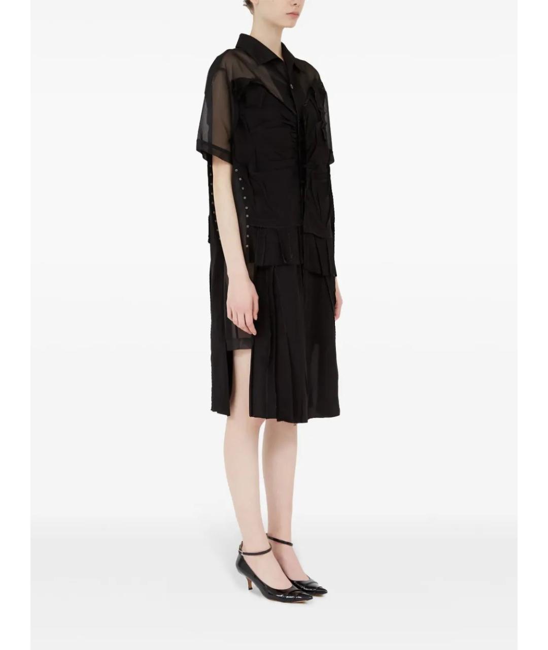 MAISON MARGIELA Черное полиэстеровое повседневное платье, фото 3