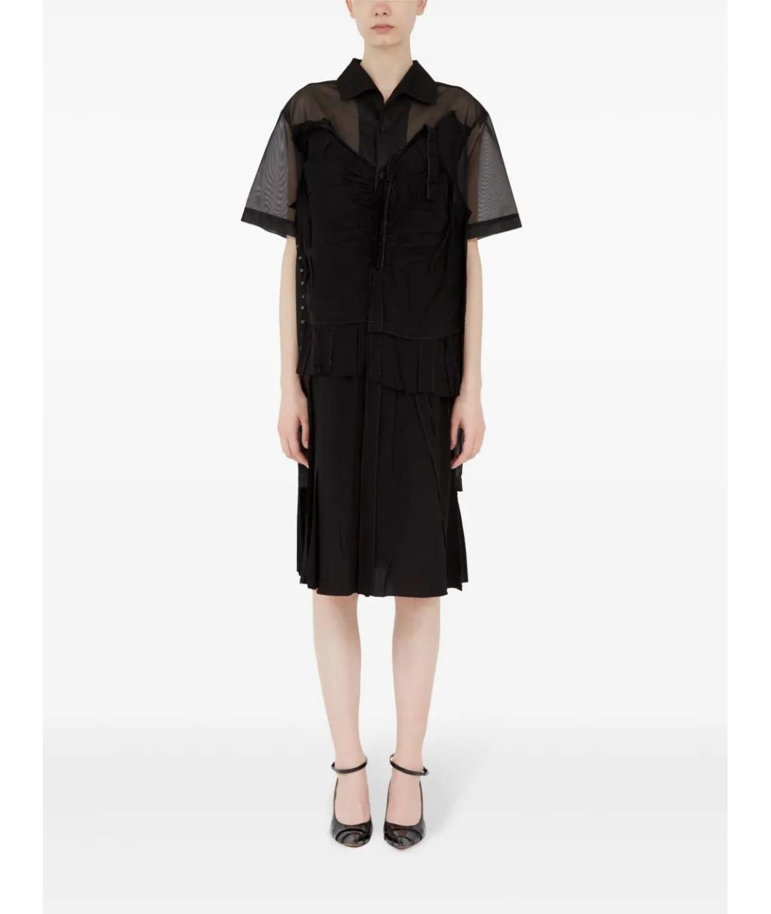 MAISON MARGIELA Черное полиэстеровое повседневное платье, фото 2