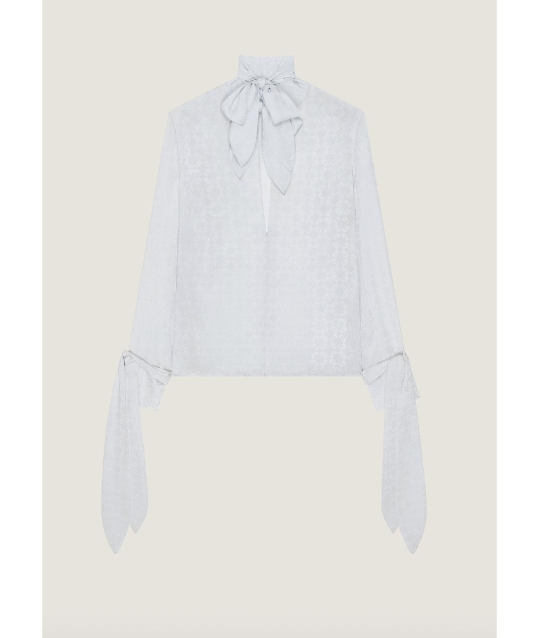 GIVENCHY Голубая шелковая футболка, фото 4