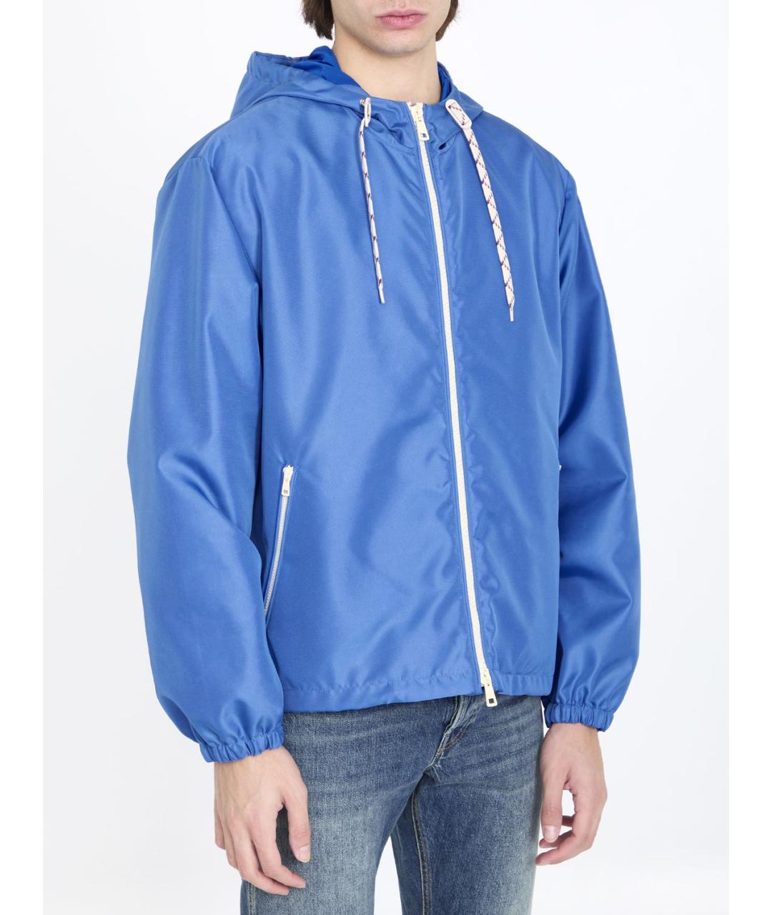 GUCCI Голубая полиамидовая куртка, фото 4