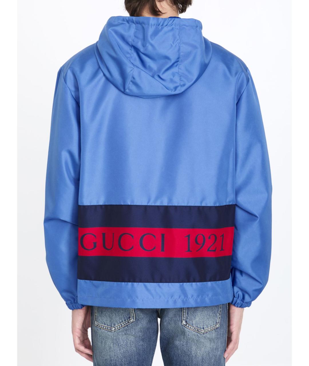 GUCCI Голубая полиамидовая куртка, фото 2