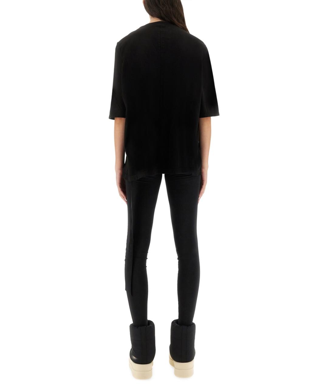 RICK OWENS DRKSHDW Черная хлопковая футболка, фото 3