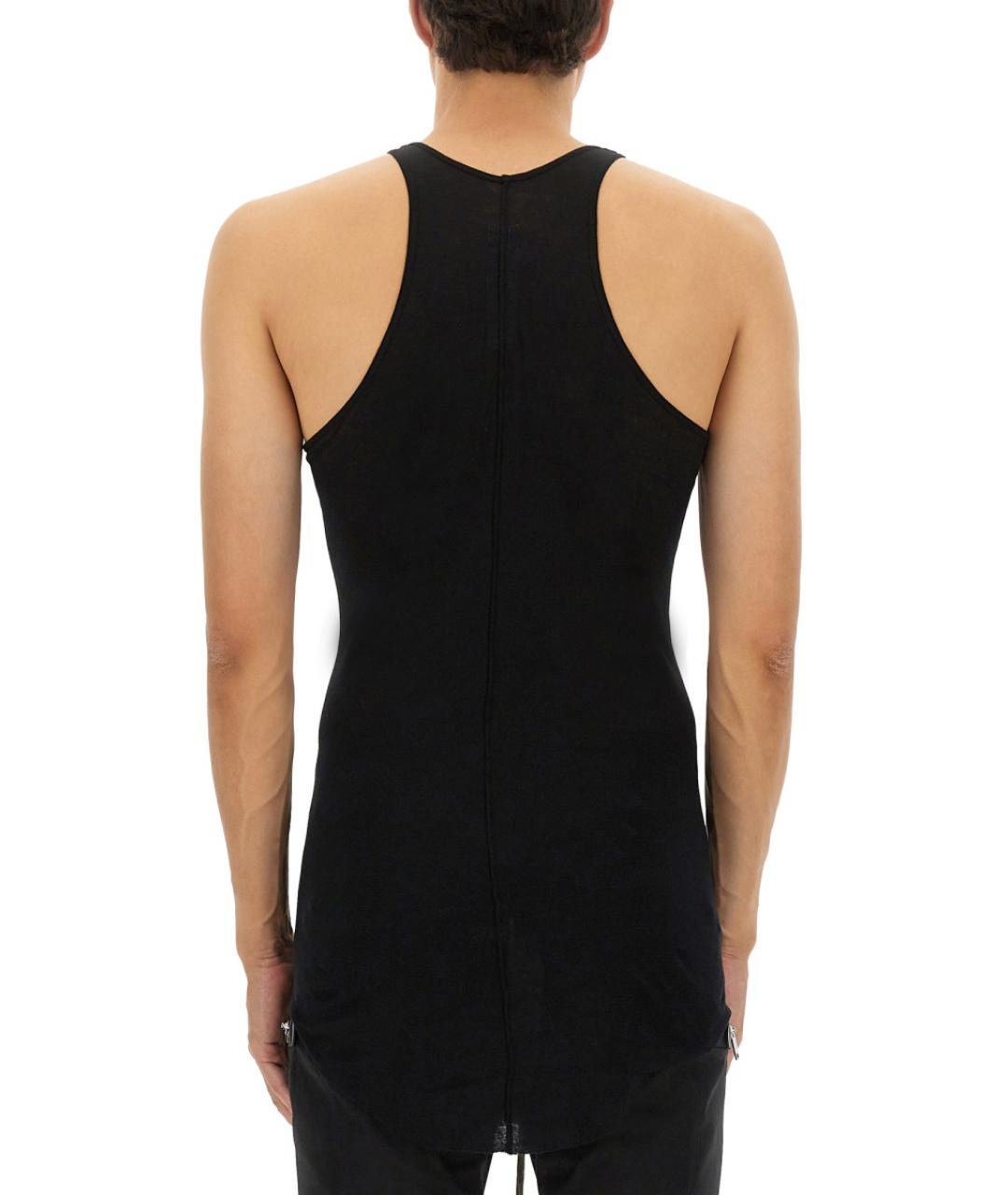 RICK OWENS Черная хлопковая майка, фото 2