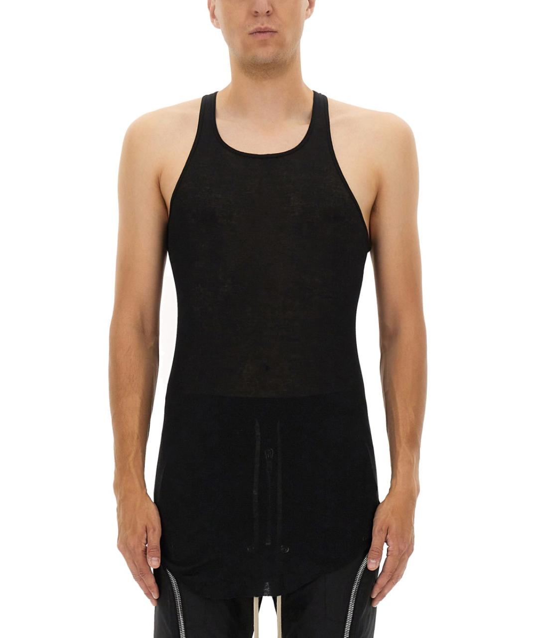 RICK OWENS Черная хлопковая майка, фото 4