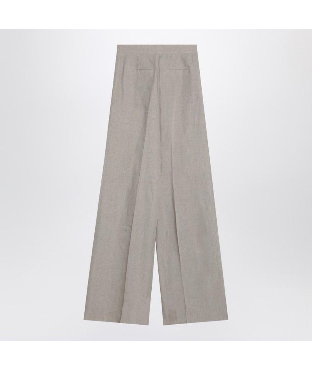 MAX MARA Бежевые льняные прямые брюки, фото 2