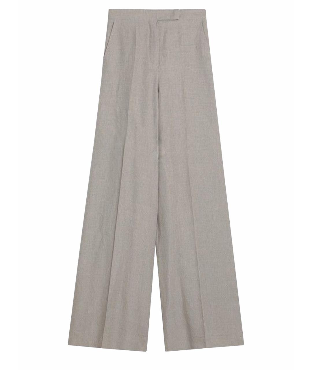 MAX MARA Бежевые льняные прямые брюки, фото 1