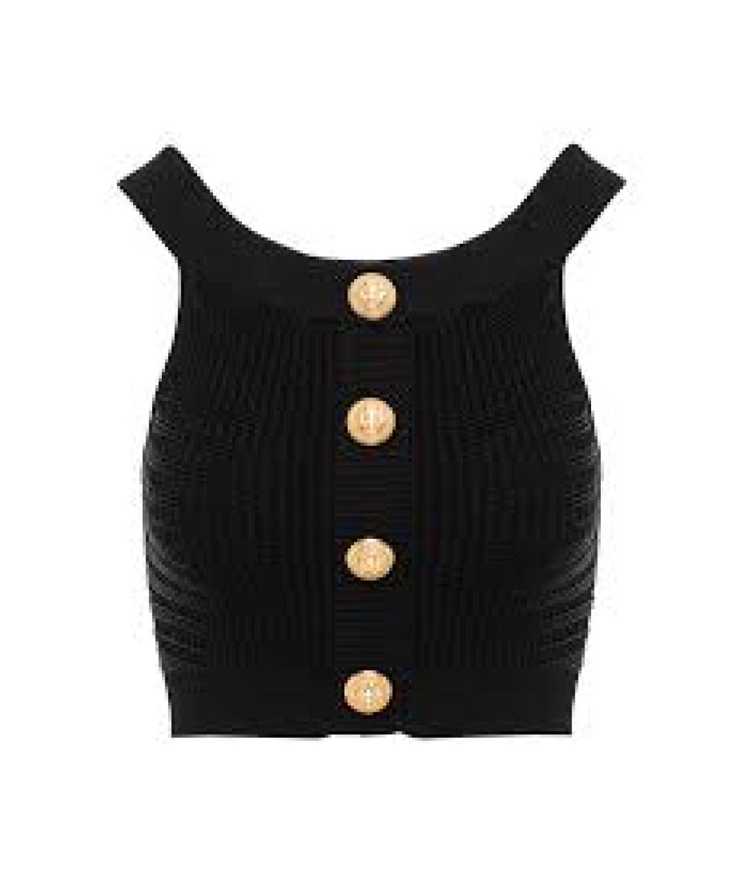 BALMAIN Черная вискозная футболка, фото 1