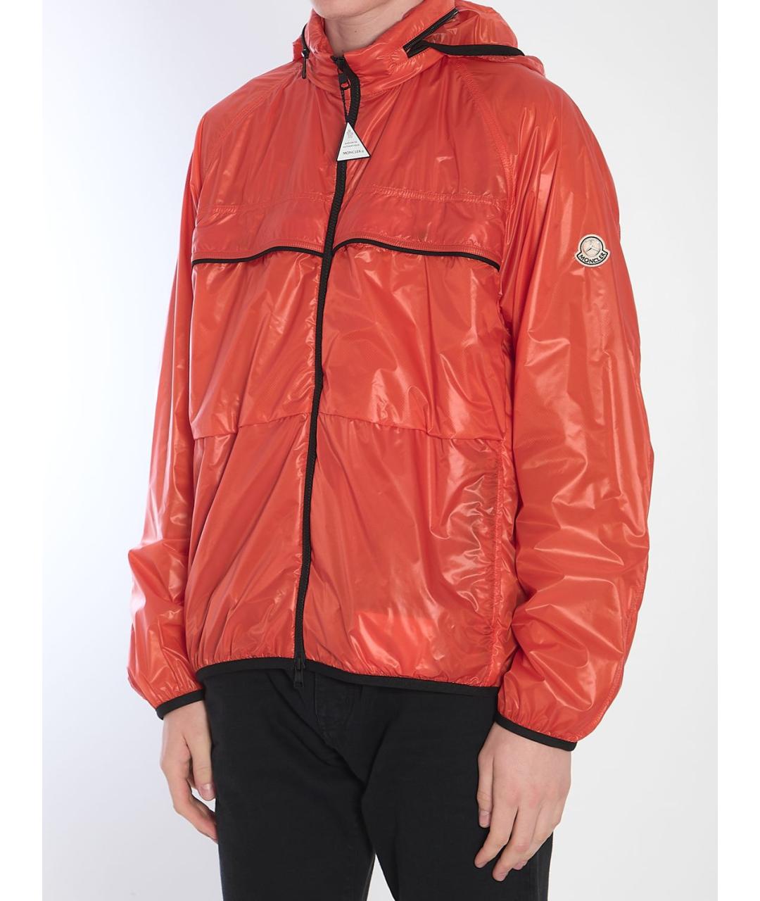 MONCLER Оранжевая полиамидовая куртка, фото 5