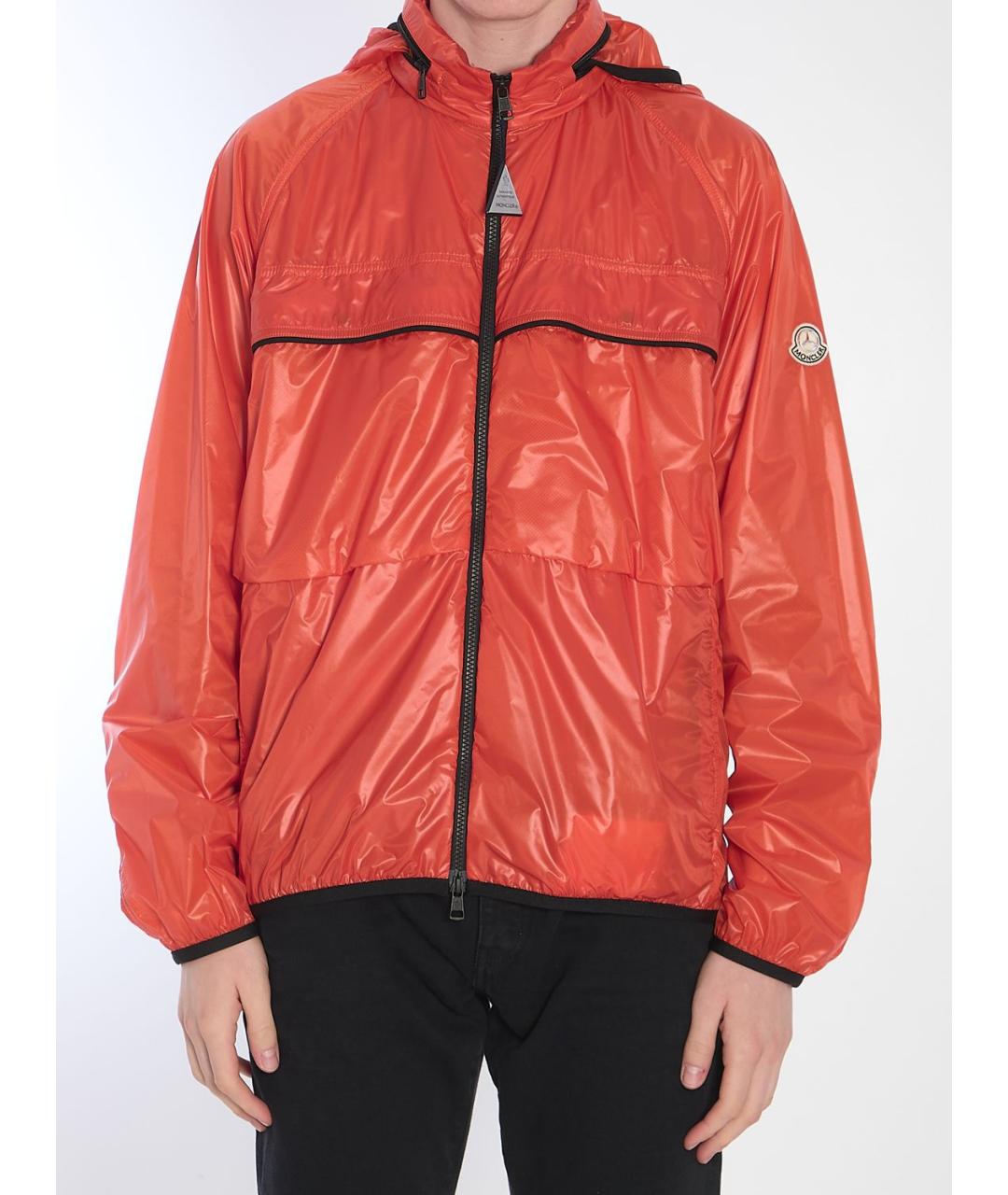 MONCLER Оранжевая полиамидовая куртка, фото 4