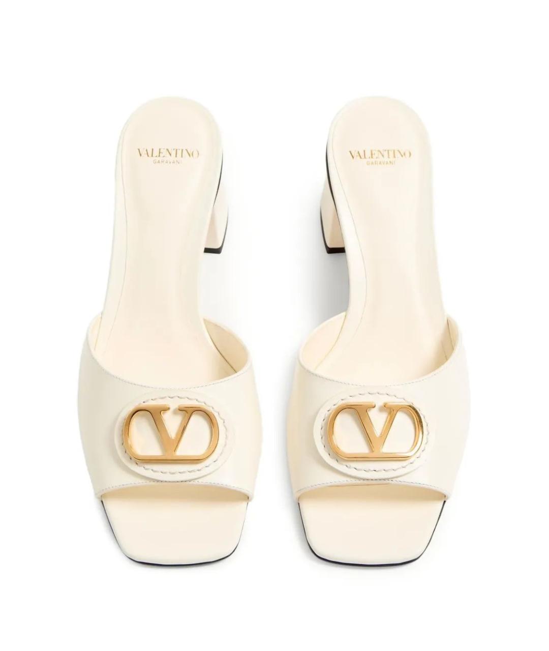 VALENTINO Белые кожаные сандалии, фото 4