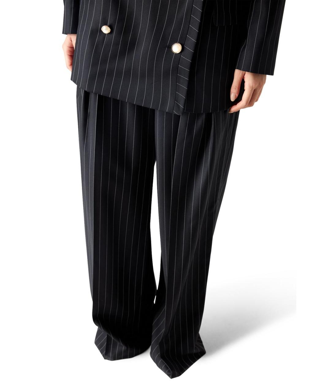 CASABLANCA Черные полиэстеровые прямые брюки, фото 3