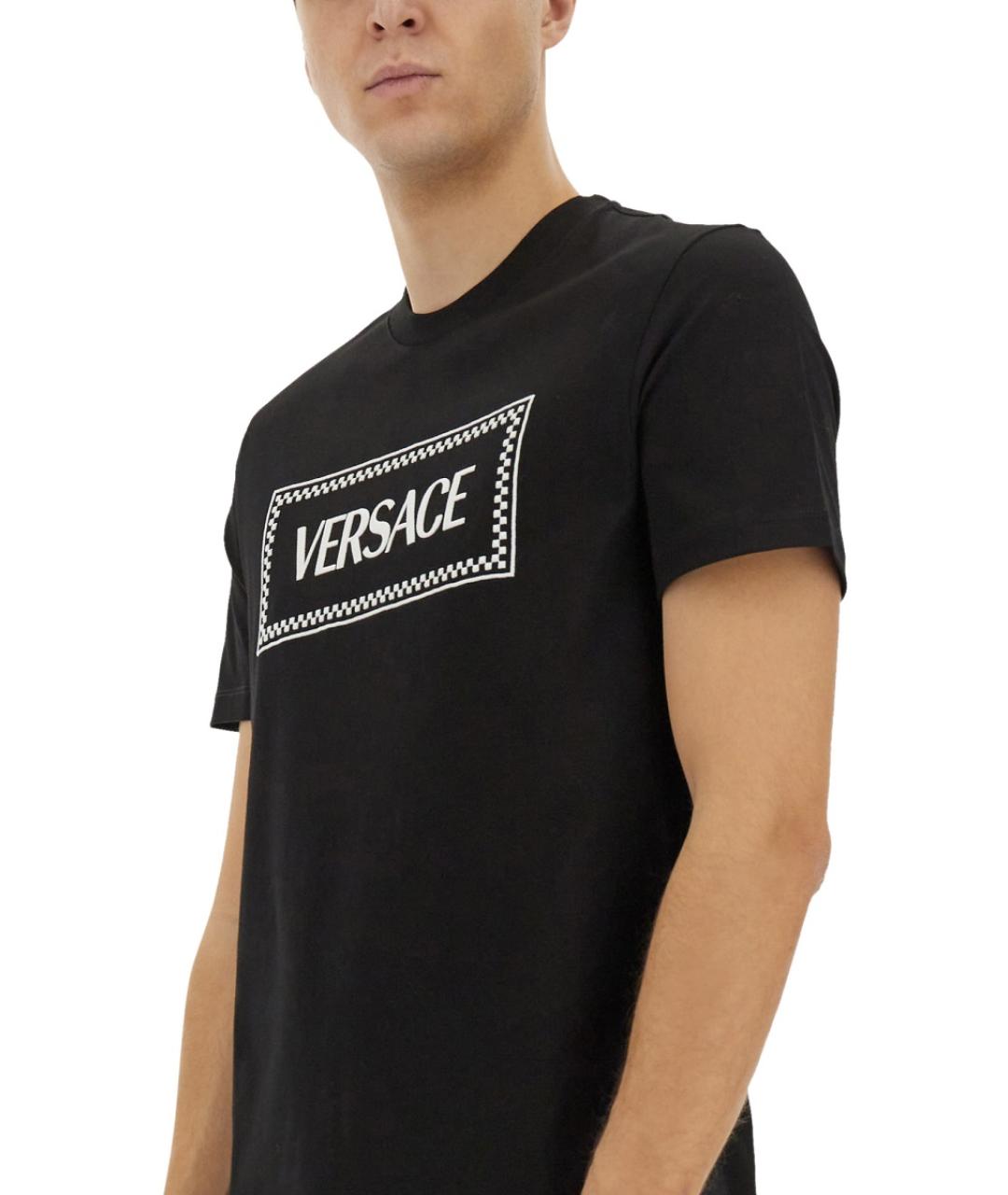 VERSACE Черная хлопковая футболка, фото 5