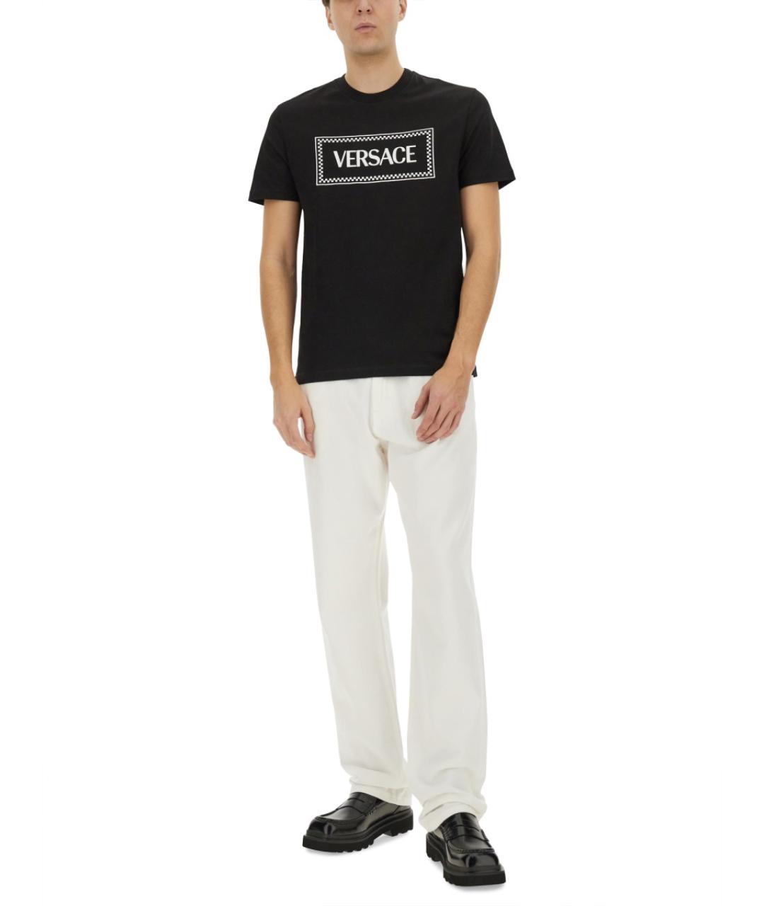 VERSACE Черная хлопковая футболка, фото 3