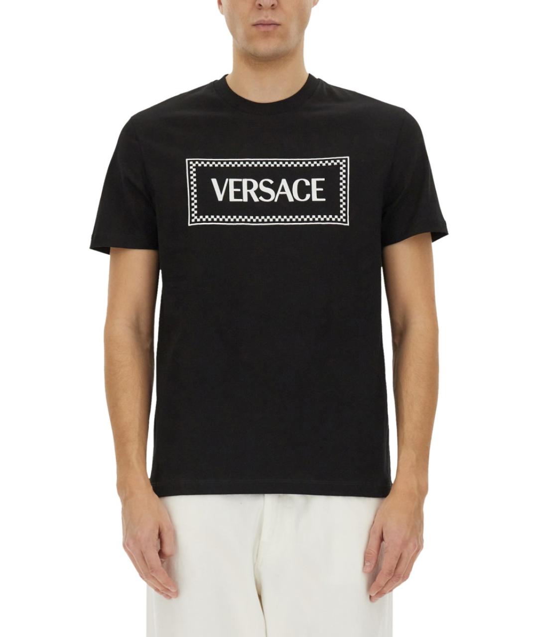 VERSACE Черная хлопковая футболка, фото 2