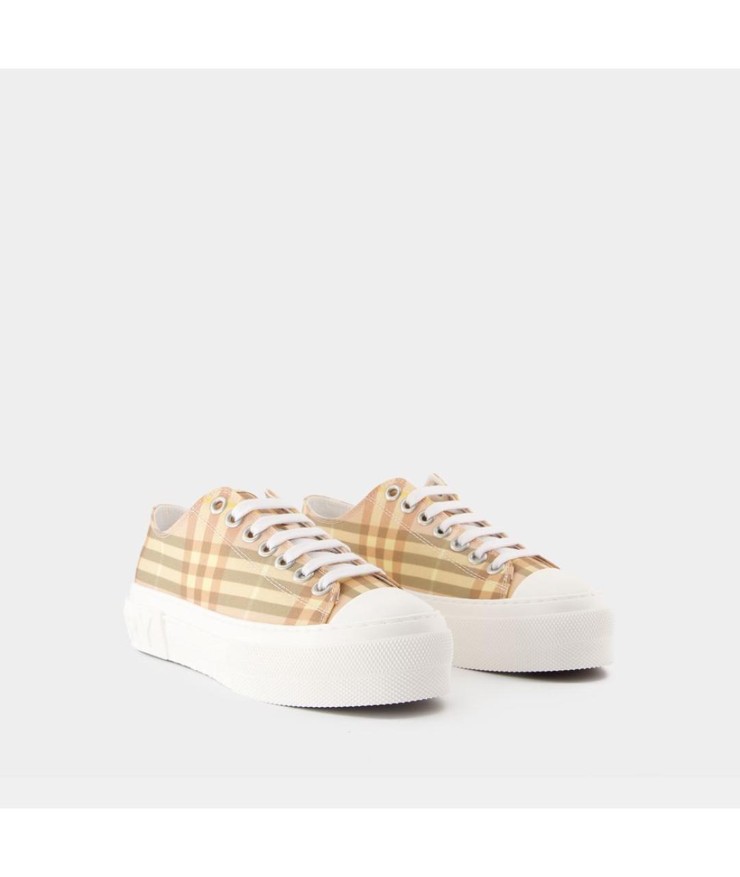 BURBERRY Бежевые текстильные кеды, фото 2