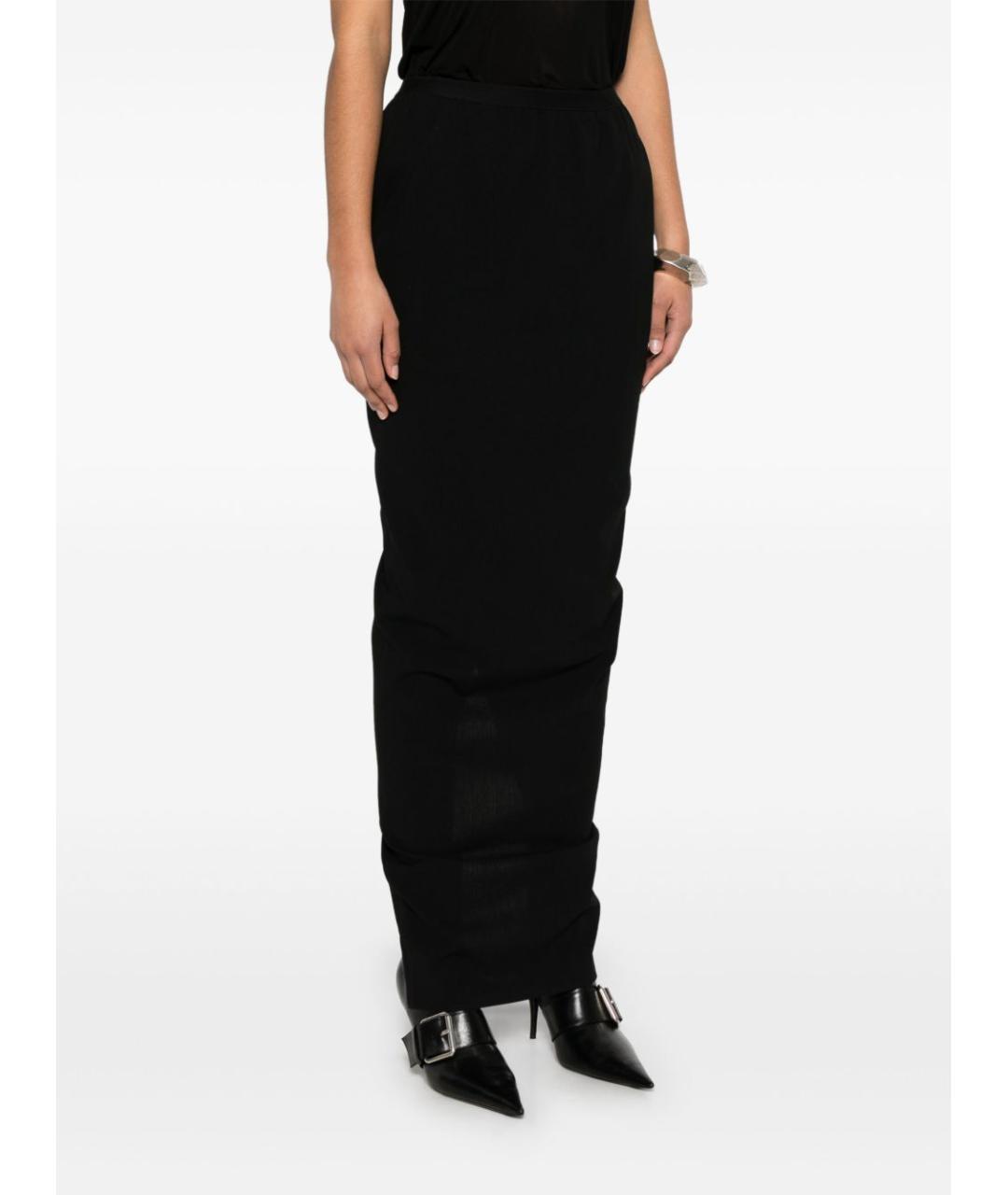 RICK OWENS Черная шерстяная юбка макси, фото 4