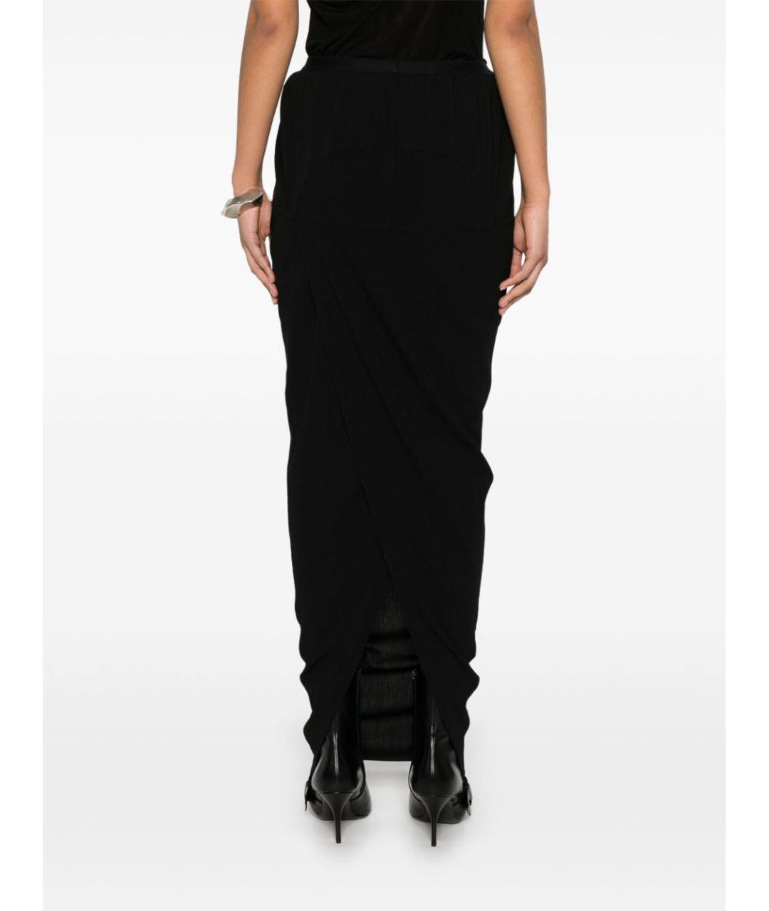 RICK OWENS Черная шерстяная юбка макси, фото 2