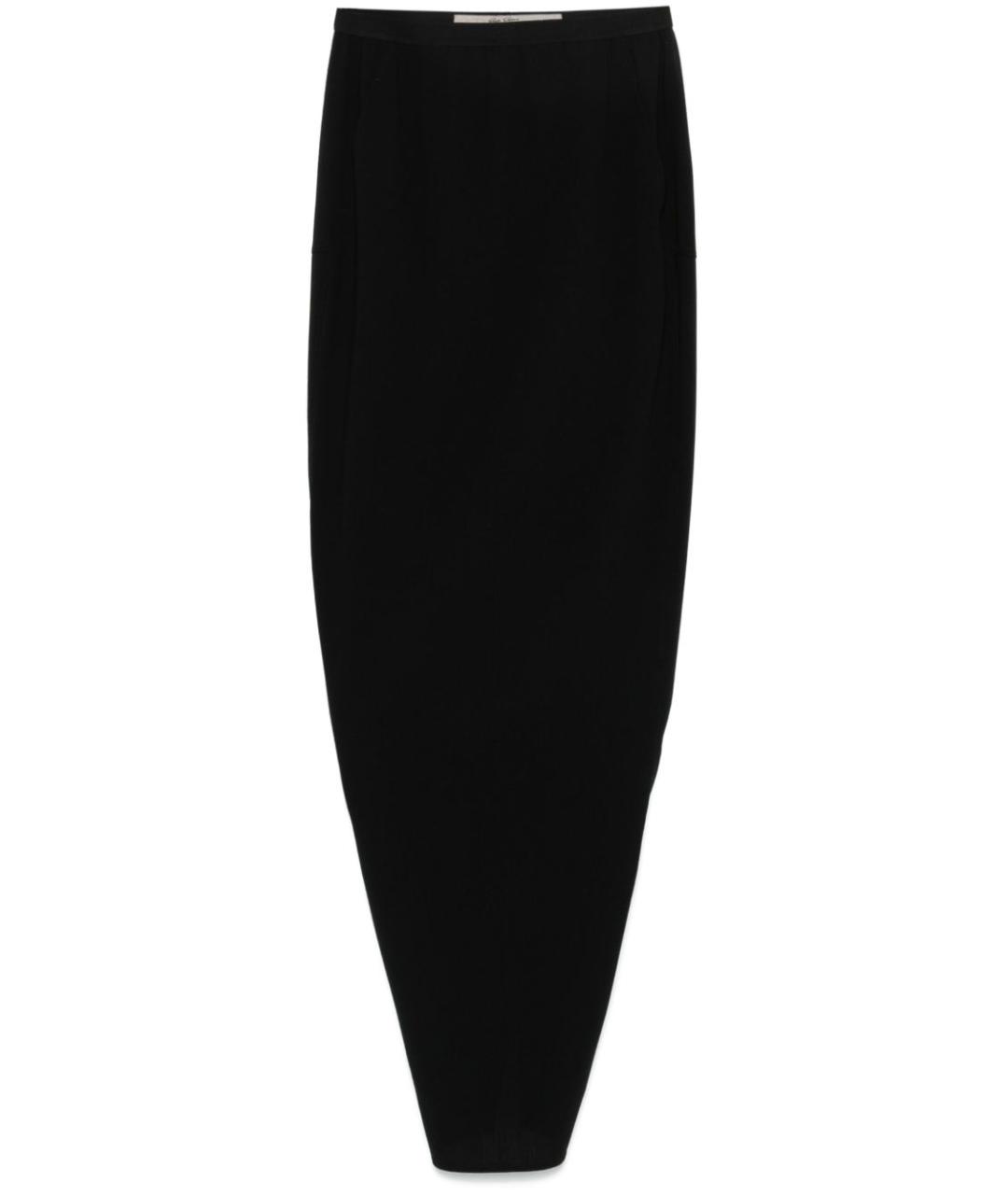 RICK OWENS Черная шерстяная юбка макси, фото 1