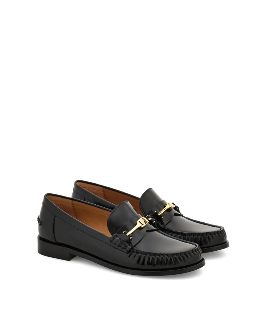 FERRAGAMO Черные кожаные лоферы, фото 2