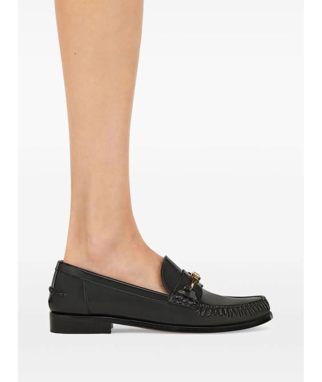 FERRAGAMO Черные кожаные лоферы, фото 5